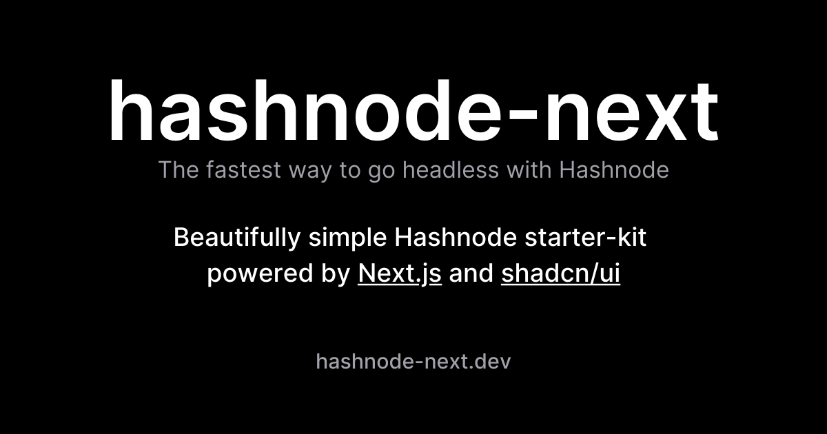 Hashnode Next