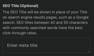 SEO Title setting