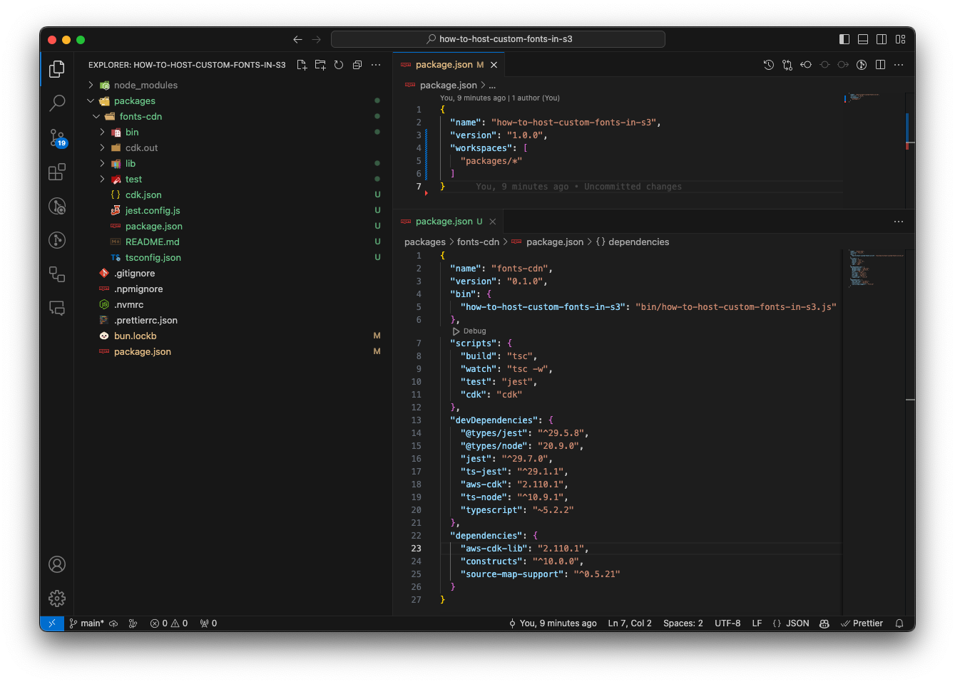 Image of VSCode after migrating to a bun monorepo