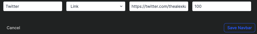 New Navbar Link Options
