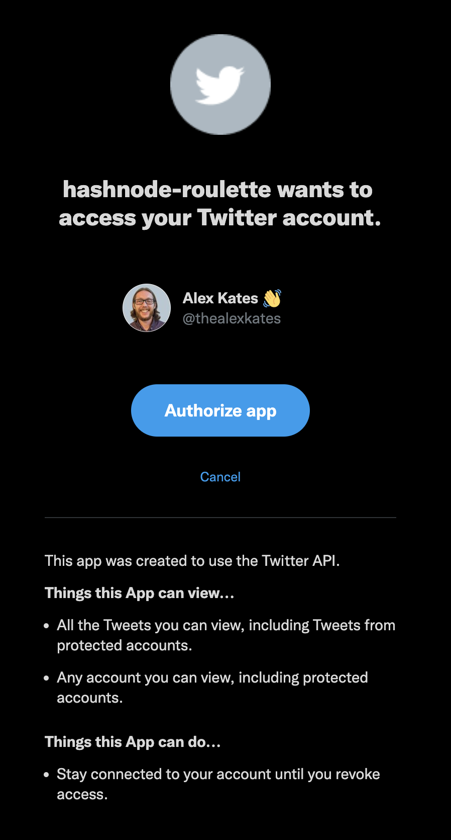 Sign in with Twitter